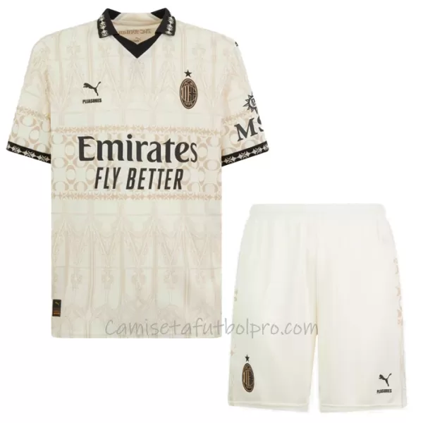 Camiseta AC Milan Niños 4ª Equipación 23/24 Blanco