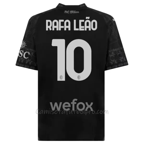 Camiseta AC Milan Rafael Leão 10 Hombre 4ª Equipación 23/24 Negro