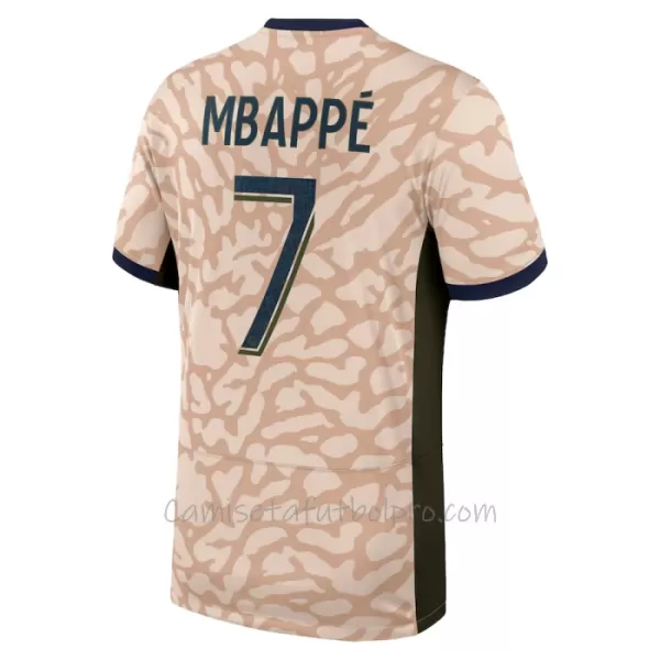 Camiseta Paris Saint-Germain Kylian Mbappé 7 Hombre 4ª Equipación Jordan 23/24