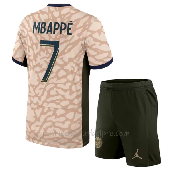 Camiseta Paris Saint-Germain Kylian Mbappé 7 Niños 4ª Equipación Jordan 23/24