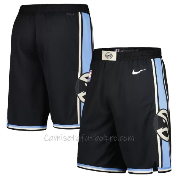 Shorts de Baloncesto Atlanta Hawks City Edition Swingman Negro