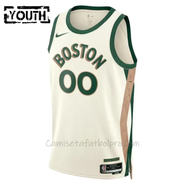 Camiseta de Baloncesto Boston Celtics City Edition Swingman 2023/24 Niños Blanco