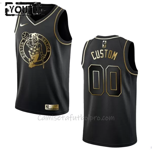 Camiseta de Baloncesto Boston Celtics Golden Edition Swingman Niños Negro