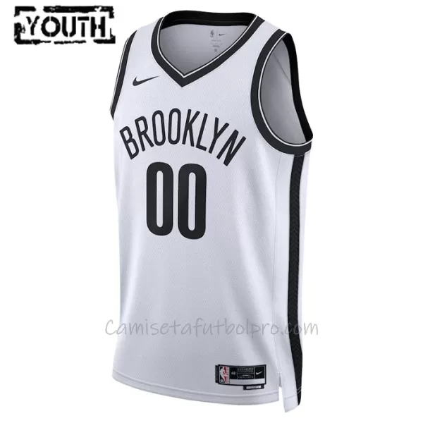 Camiseta de Baloncesto Brooklyn Nets Association Edition Swingman 2023/24 Niños Blanco