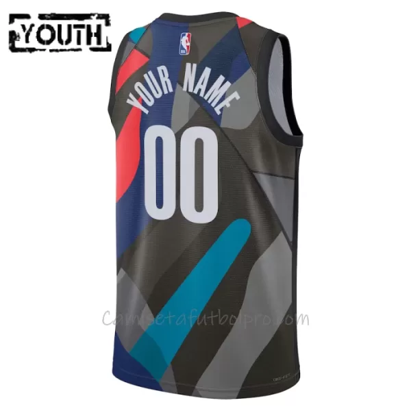 Camiseta de Baloncesto Brooklyn Nets City Edition Swingman 2023/24 Niños Negro