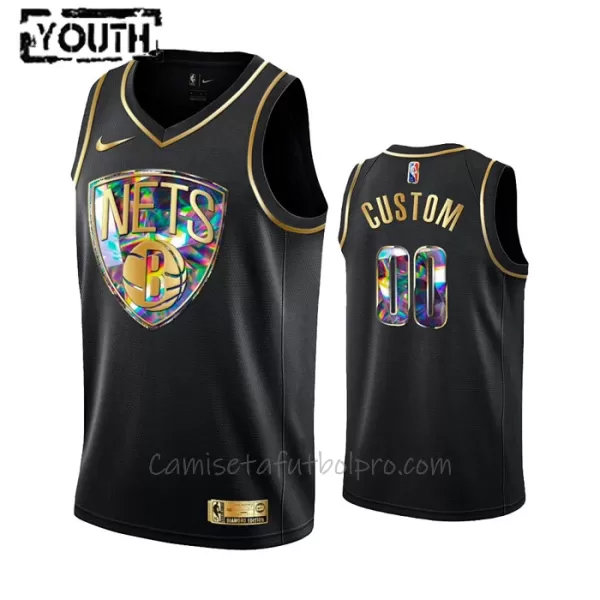 Camiseta de Baloncesto Brooklyn Nets Diamond Edition Swingman Niños Negro