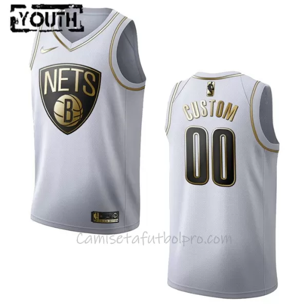 Camiseta de Baloncesto Brooklyn Nets Golden Edition Swingman Niños Blanco