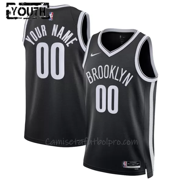 Camiseta de Baloncesto Brooklyn Nets Icon Edition Swingman 2023/24 Niños Negro