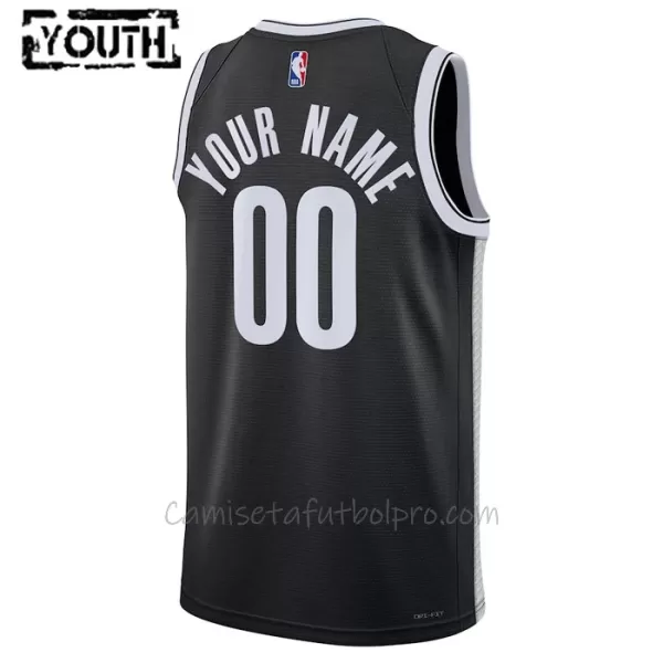 Camiseta de Baloncesto Brooklyn Nets Icon Edition Swingman 2023/24 Niños Negro