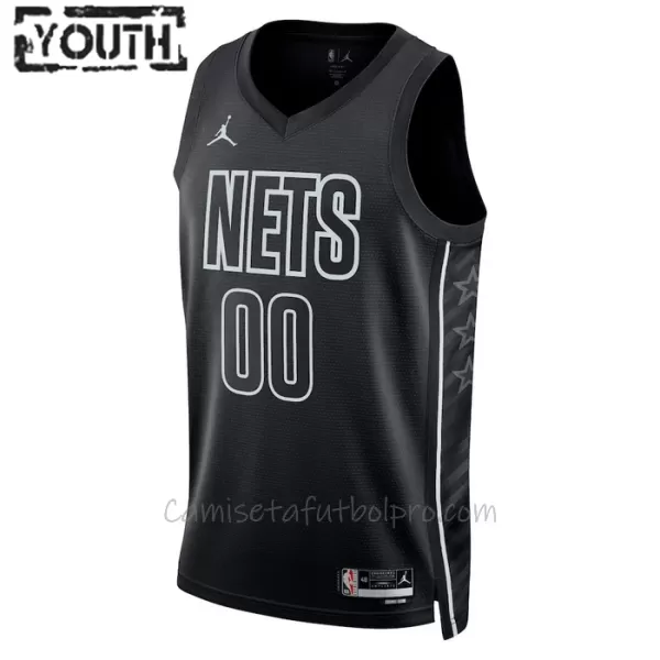 Camiseta de Baloncesto Brooklyn Nets Statement Edition Swingman 2023/24 Niños Negro