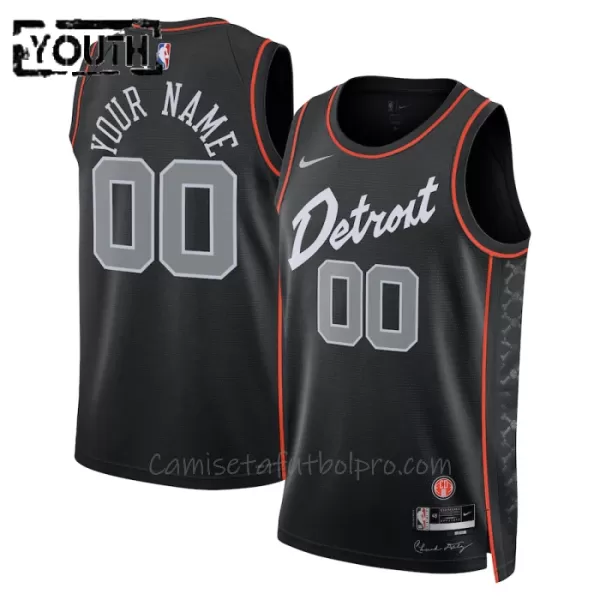 Camiseta de Baloncesto Detroit Pistons City Edition Swingman 2023/24 Niños Negro