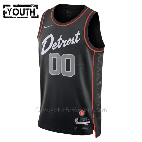 Camiseta de Baloncesto Detroit Pistons City Edition Swingman 2023/24 Niños Negro