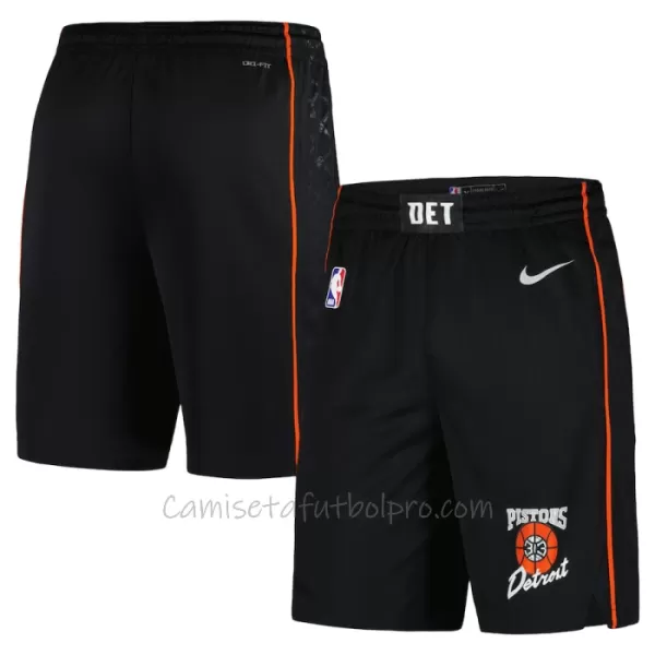 Shorts de Baloncesto Detroit Pistons City Edition Swingman Negro