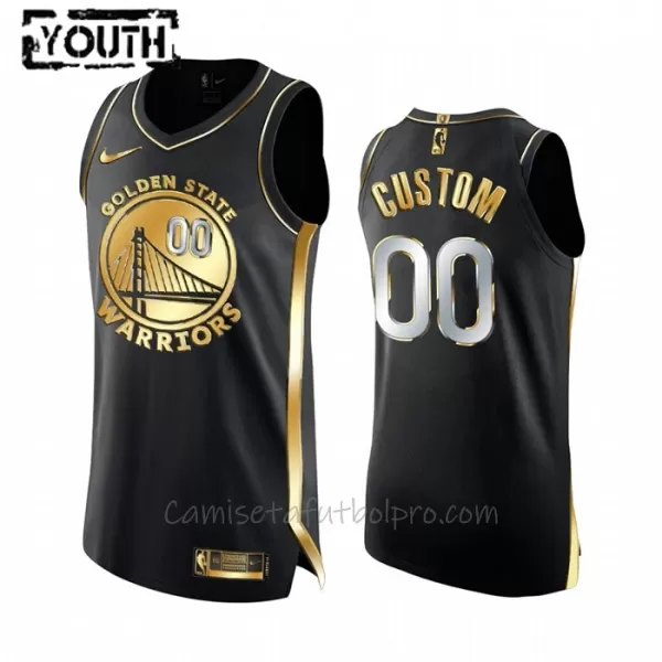 Camiseta de Baloncesto Golden State Warriors Golden Edition Swingman Niños Negro