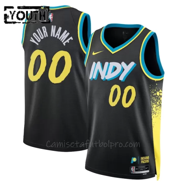 Camiseta de Baloncesto Indiana Pacers City Edition Swingman 2023/24 Niños Negro