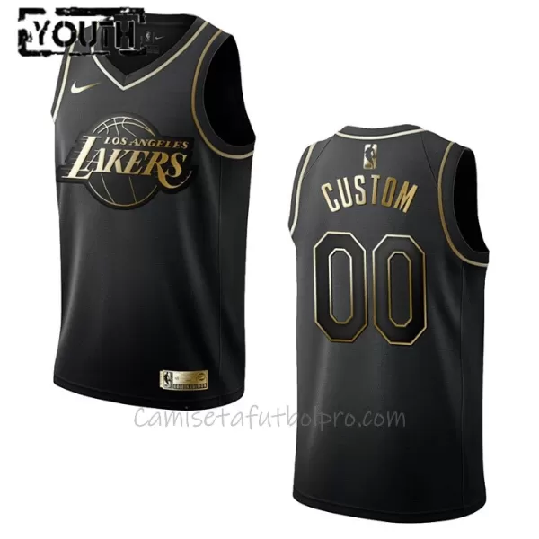 Camiseta de Baloncesto Los Angeles Lakers Golden Edition Swingman Niños Negro