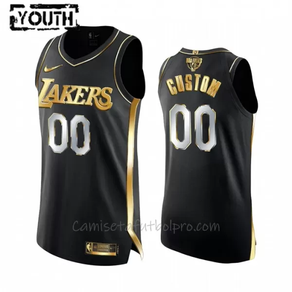 Camiseta de Baloncesto Los Angeles Lakers Golden Edition Swingman Niños Negro