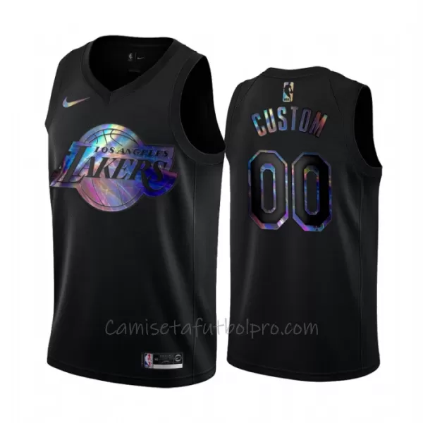 Camiseta de Baloncesto Los Angeles Lakers HWC Iridescent Swingman Negro