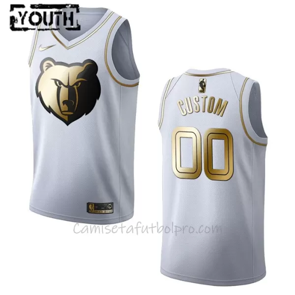 Camiseta de Baloncesto Memphis Grizzlies Golden Edition Swingman Niños Blanco