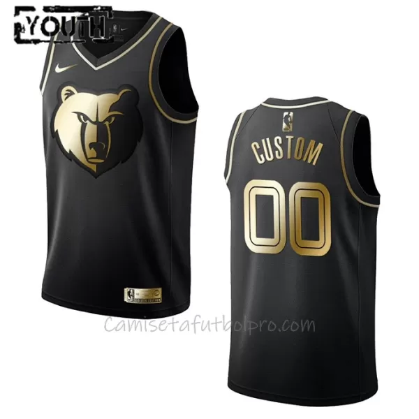 Camiseta de Baloncesto Memphis Grizzlies Golden Edition Swingman Niños Negro