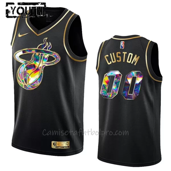 Camiseta de Baloncesto Miami Heat Diamond Edition Swingman Niños Negro