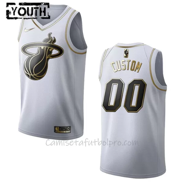 Camiseta de Baloncesto Miami Heat Golden Edition Swingman Niños Blanco