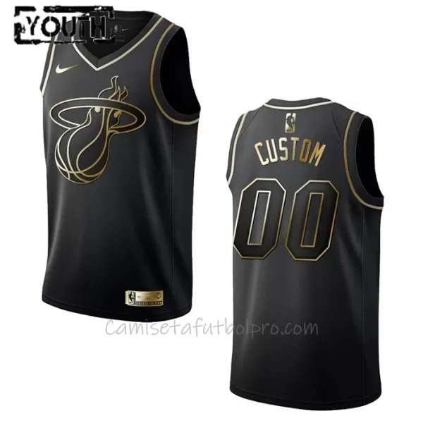 Camiseta de Baloncesto Miami Heat Golden Edition Swingman Niños Negro