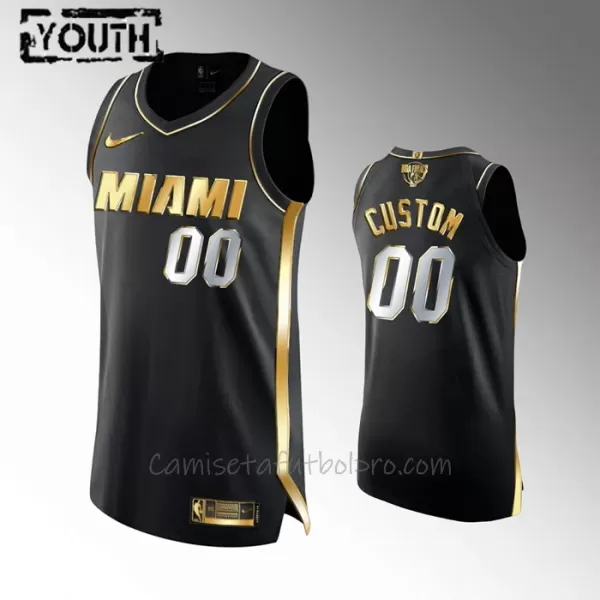 Camiseta de Baloncesto Miami Heat Golden Edition Swingman Niños Negro