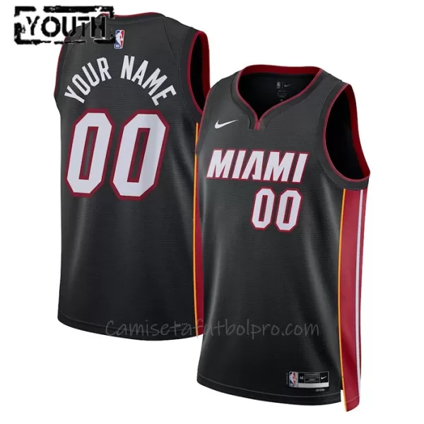 Camiseta de Baloncesto Miami Heat Icon Edition Swingman 2023/24 Niños Negro