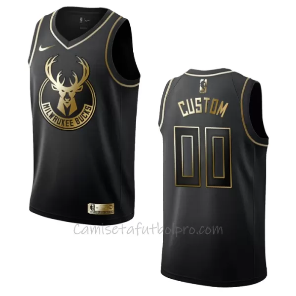 Camiseta de Baloncesto Milwaukee Bucks Golden Edition Swingman Negro