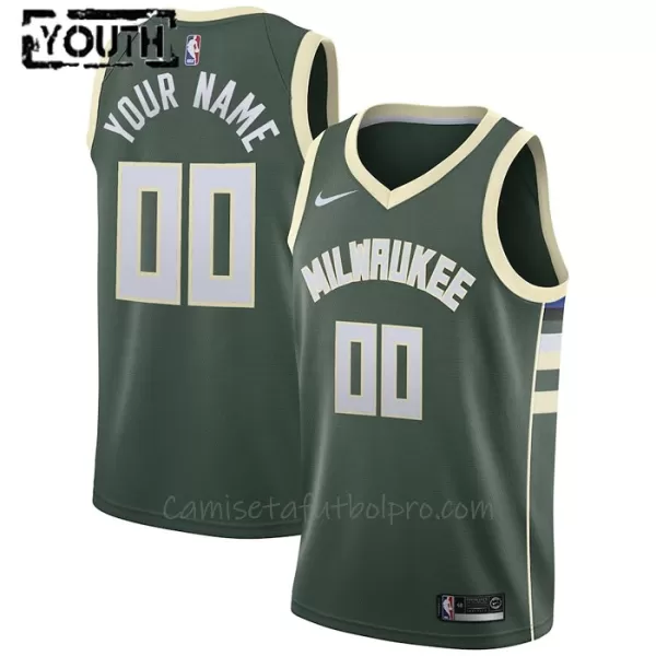 Camiseta de Baloncesto Milwaukee Bucks Icon Edition Swingman 2023/24 Niños Verde