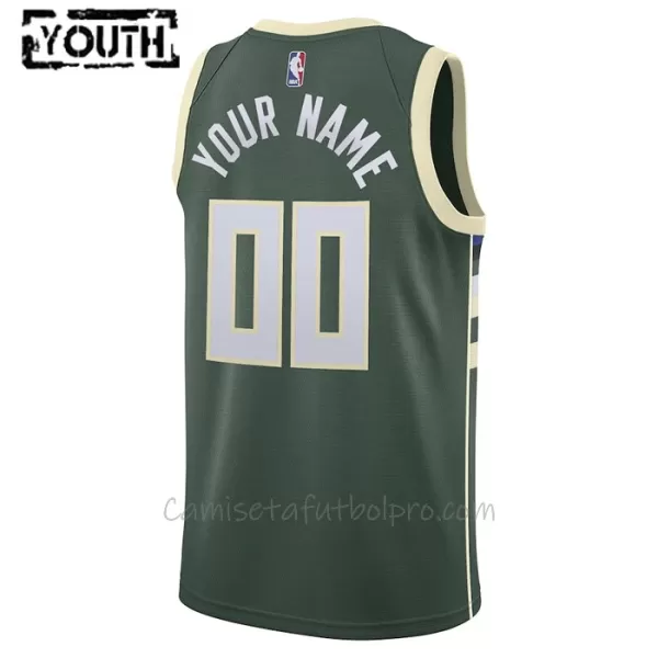 Camiseta de Baloncesto Milwaukee Bucks Icon Edition Swingman 2023/24 Niños Verde