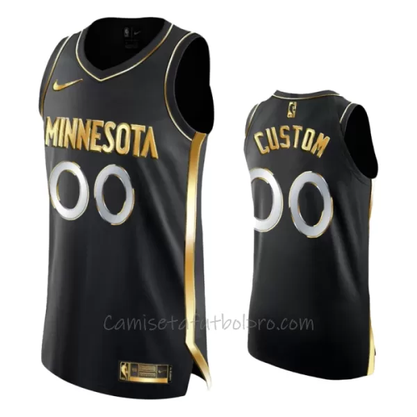 Camiseta de Baloncesto Minnesota Timberwolves Golden Edition Swingman Negro