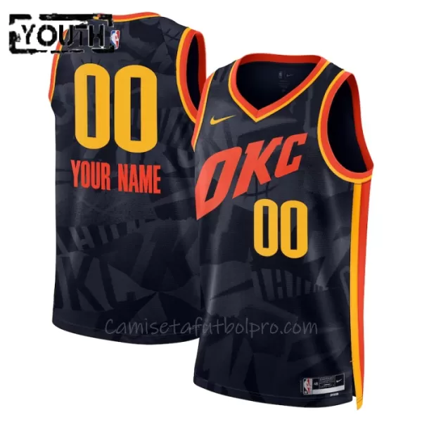 Camiseta de Baloncesto Oklahoma City Thunder City Edition Swingman 2023/24 Niños Navy