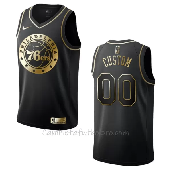 Camiseta de Baloncesto Philadelphia 76ers Golden Edition Swingman Negro