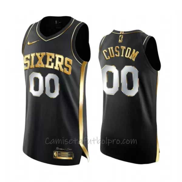 Camiseta de Baloncesto Philadelphia 76ers Golden Edition Swingman Negro