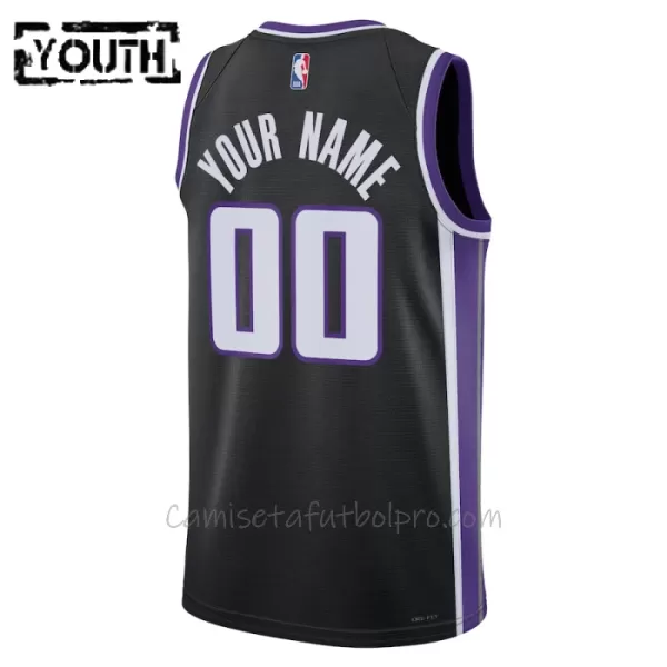 Camiseta de Baloncesto Sacramento Kings Icon Edition Swingman 2023/24 Niños Negro