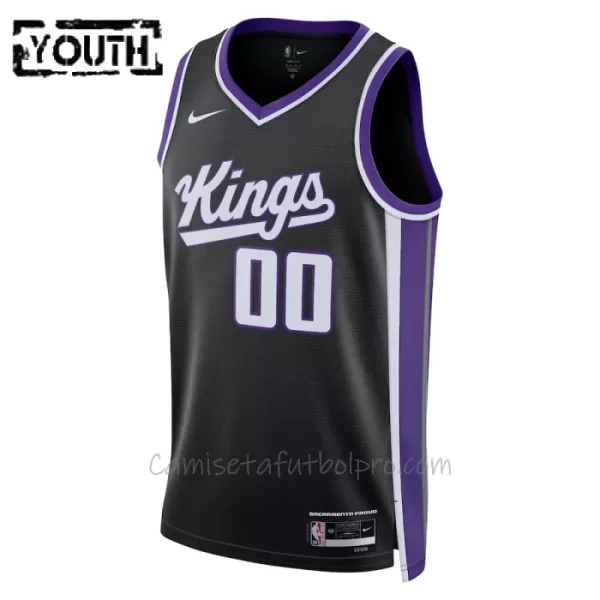 Camiseta de Baloncesto Sacramento Kings Icon Edition Swingman 2023/24 Niños Negro