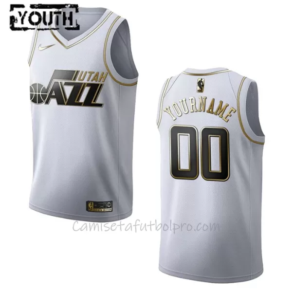 Camiseta de Baloncesto Utah Jazz Golden Edition Swingman Niños Blanco