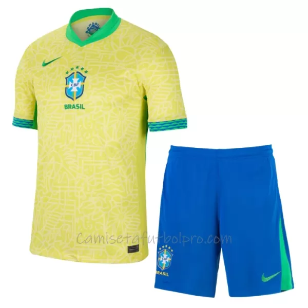 Camiseta Brasil Niños 1ª Equipación 2024