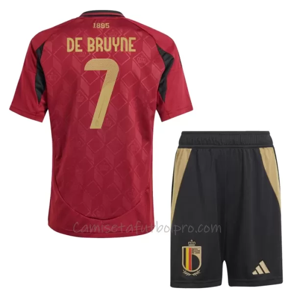 Camiseta Bélgica Kevin De Bruyne 7 Niños 1ª Equipación Eurocopa 2024