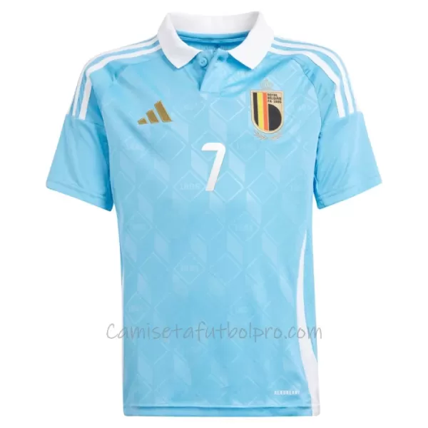 Camiseta Bélgica Kevin De Bruyne 7 Niños 2ª Equipación Eurocopa 2024