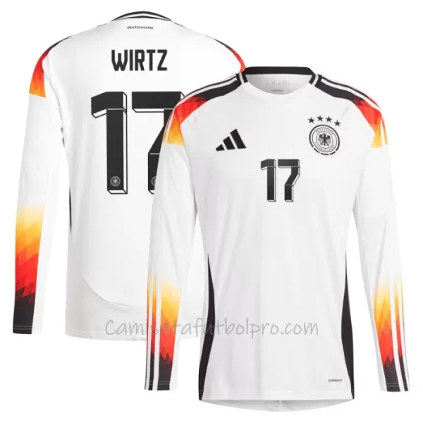 Camiseta Alemania Florian Wirtz 17 Hombre 1ª Equipación Eurocopa 2024 Manga Larga