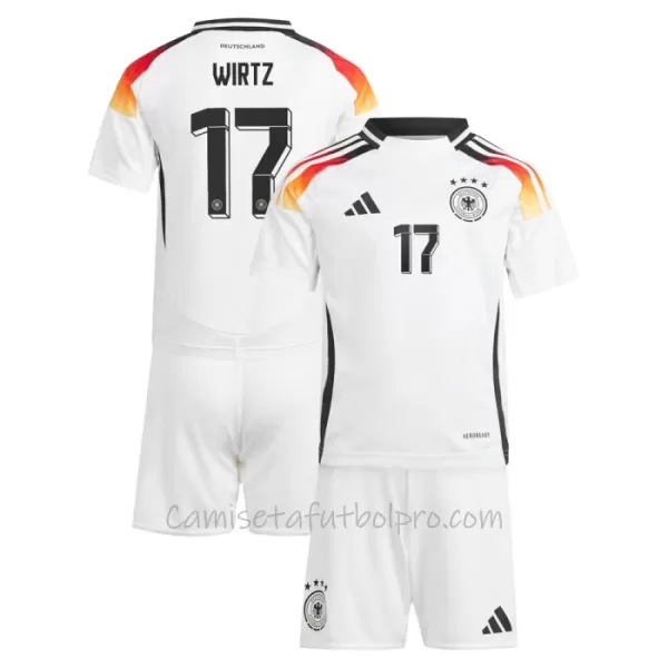 Camiseta Alemania Florian Wirtz 17 Niños 1ª Equipación Eurocopa 2024