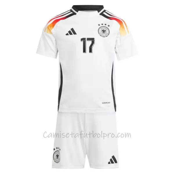 Camiseta Alemania Florian Wirtz 17 Niños 1ª Equipación Eurocopa 2024