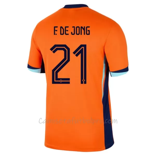 Camiseta Países Bajos Frenkie de Jong 21 Hombre 1ª Equipación Eurocopa 2024