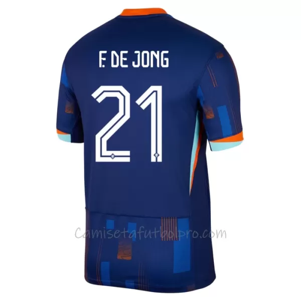 Camiseta Países Bajos Frenkie de Jong 21 Niños 2ª Equipación Eurocopa 2024