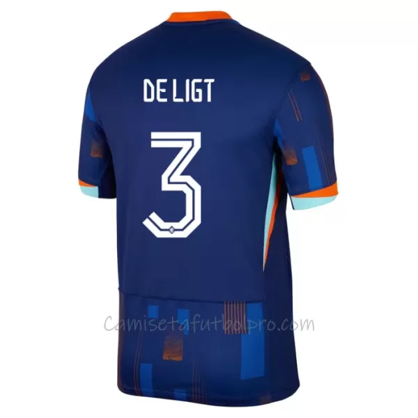 Camiseta Países Bajos Matthijs de Ligt 3 Hombre 2ª Equipación Eurocopa 2024