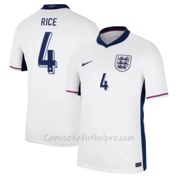 Camiseta Inglaterra Declan Rice 4 Hombre 1ª Equipación Eurocopa 2024