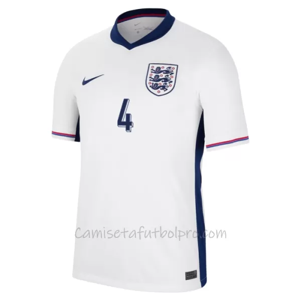 Camiseta Inglaterra Declan Rice 4 Hombre 1ª Equipación Eurocopa 2024